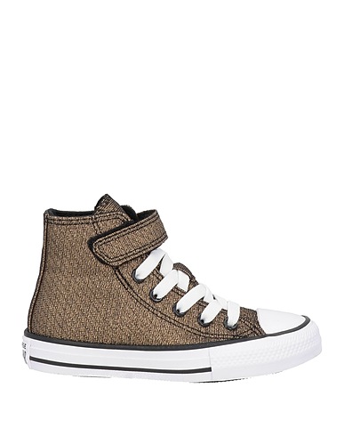 CONVERSE Canvas trainers  CTAS 1V HI BLACK/GOLD/WHITE
 Platinum Textile fibres