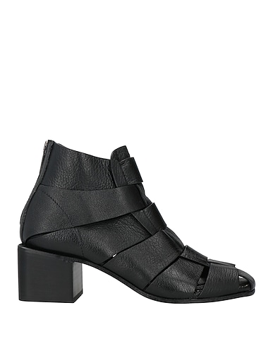 OPEN CLOSED SHOES Ankle boot Black Soft Leather