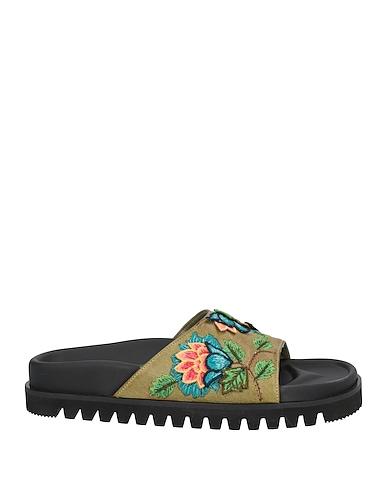 FAUZIAN JEUNESSE Sandals Military green Soft Leather