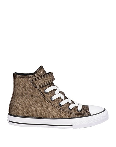 CONVERSE Sneakers CTAS 1V HI BLACK/GOLD/WHITE
 Platino Fibre tessili