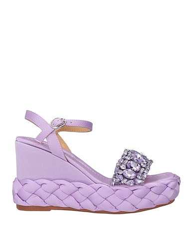 ALMA EN PENA. Sandals Lilac Textile fibres