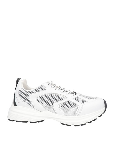 STEVE MADDEN Sneakers White Leather, Textile fibers