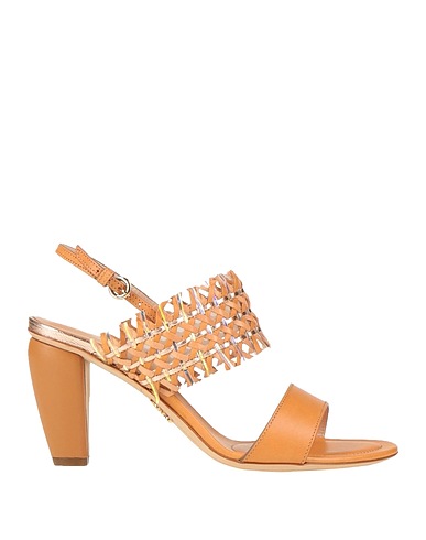 RODO Sandals Camel Leather, Textile fibres