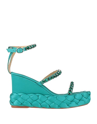 ALMA EN PENA. Sandals Emerald green Textile fibres