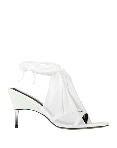 PETER DO Sandals White Leather, Other Fibres