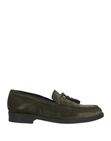DANIELE ALESSANDRINI HOMME Loafers Military green Leather