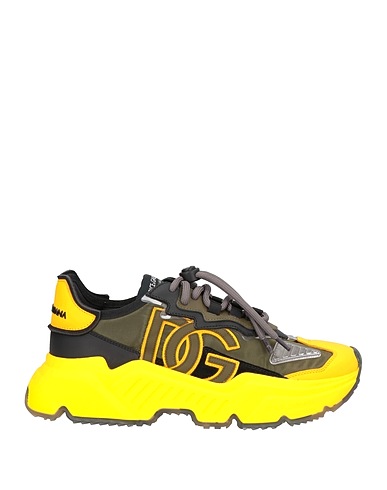 DOLCE&GABBANA Sneakers Yellow Leather, Textile fibres