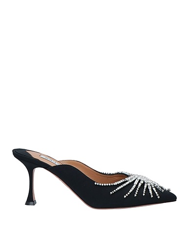 AQUAZZURA Mules and clogs Black Textile fibres