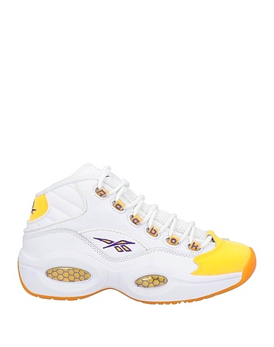 REEBOK Sneakers White Leather, Textile fibres
