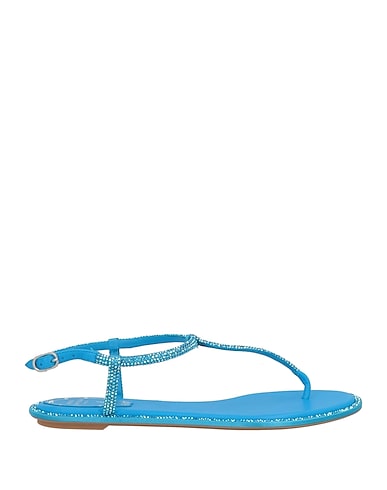 RENE' CAOVILLA Flip flops Azure Textile fibers