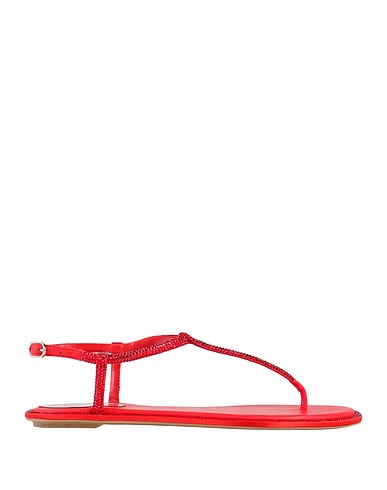 RENE' CAOVILLA Flip flops Red Textile fibres