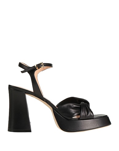 EVALUNA Sandals Black Leather