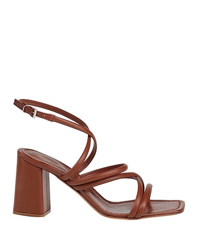 ANNA F. Sandals Brown Leather