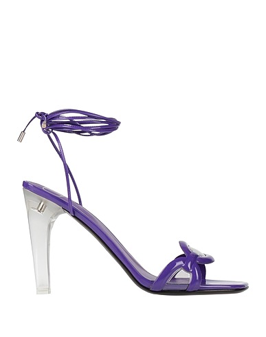 VALENTINO GARAVANI Sandals Purple Leather, Plastic