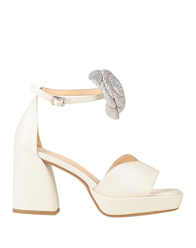 NOA HARMON Sandals Ivory Textile fibres