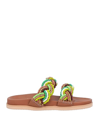 DE SIENA Sandals Green Textile fibres