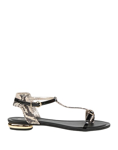 LA BOTTEGA DELL'ARTIGIANO Flip flops Light grey Leather