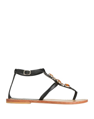 PETIT CHAPEAU Flip flops Black Leather