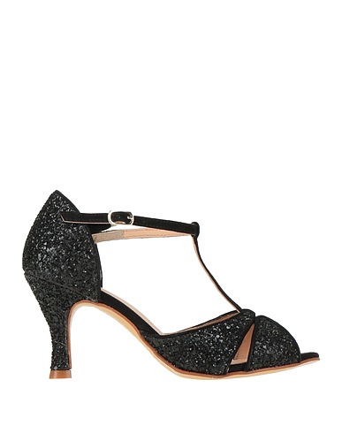 DORA Sandalen Schwarz Leder, Gewebefasern