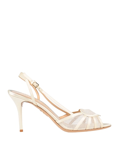CHARLOTTE OLYMPIA Sandals Ivory Textile fibres, Leather