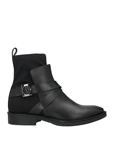NORMA J.BAKER Ankle boot Black Calfskin, Textile fibres