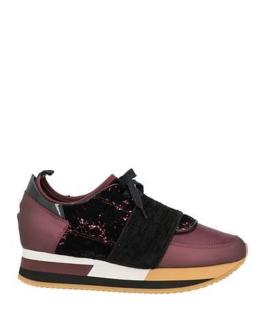 PHILIPPE MODEL Sneakers Plum Leather, Textile fibres