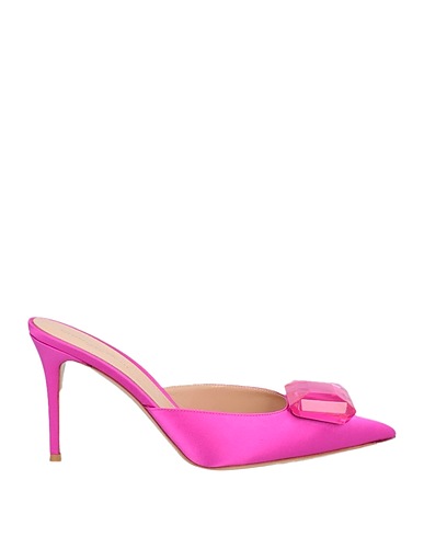 GIANVITO ROSSI Mules and clogs Fuchsia Textile fibres