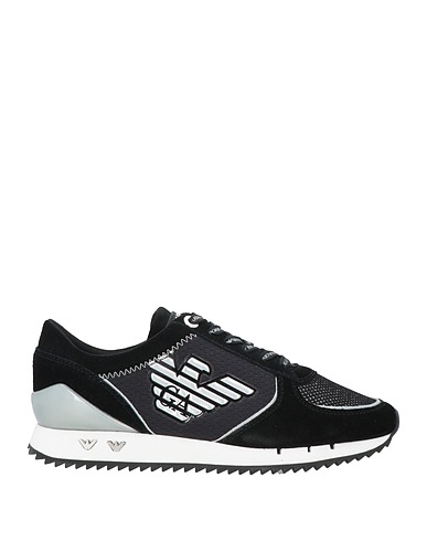 EA7 Sneakers Schwarz Leder, Gewebefasern