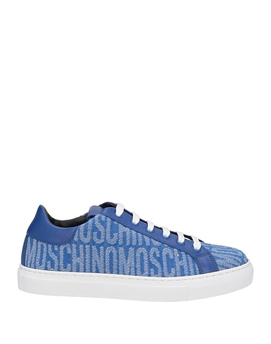 MOSCHINO Sneakers Blue Textile fibers, Leather