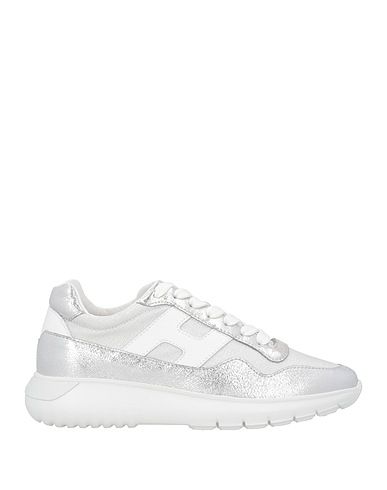 HOGAN Sneakers Silver Leather, Textile fibers