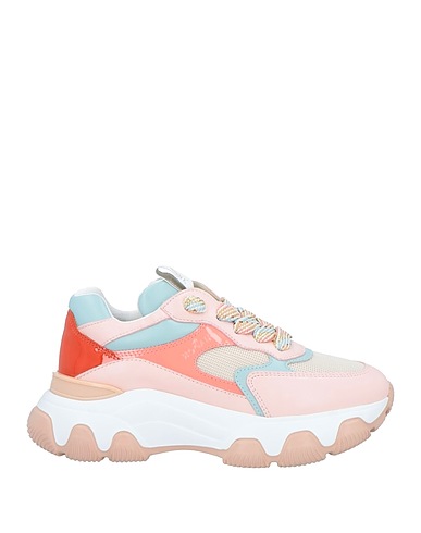 HOGAN Sneakers Light pink Leather, Textile fibres