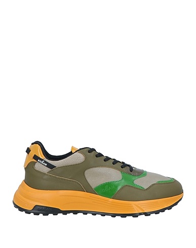 HOGAN Sneakers Militärgrün Leder, Gewebefasern