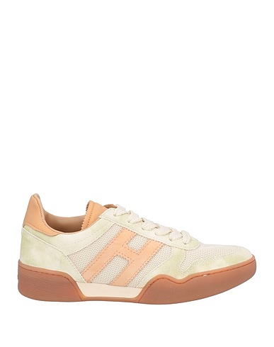 HOGAN Sneakers Light green Leather, Textile fibres