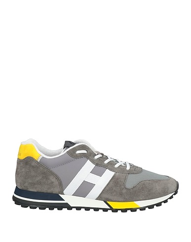 HOGAN Sneakers Grey Leather, Textile fibres