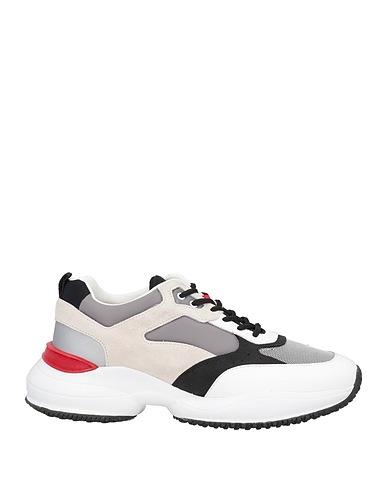 HOGAN Sneakers Grey Leather, Textile fibres