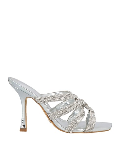 GUESS Sandals Silver Textile fibers