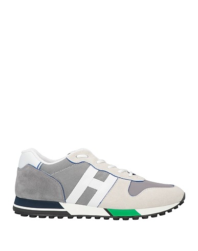 HOGAN Sneakers Hellgrau Leder, Gewebefasern