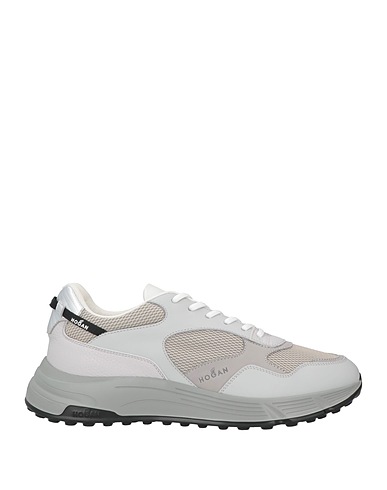 HOGAN Sneakers Grey Leather, Textile fibres