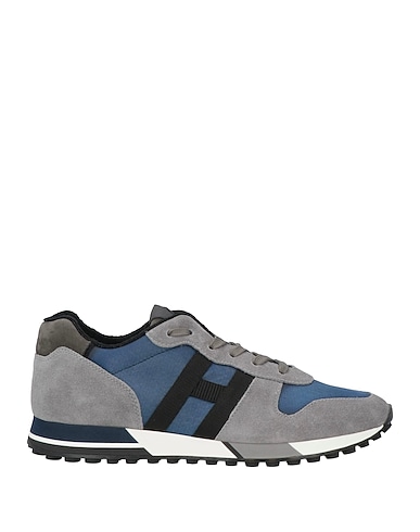 HOGAN Sneakers Grey Leather, Textile fibres