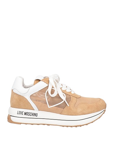 LOVE MOSCHINO Sneakers Χρώμα της άμμου Δέρμα, Ίνες υφασμάτων