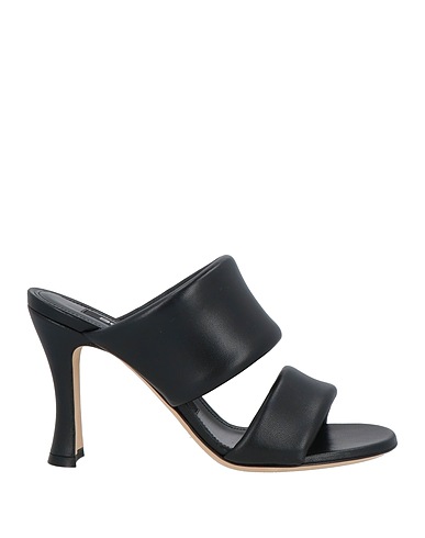 SERGIO ROSSI サンダル ブラック 革（なめし加工）