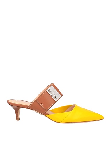 RODO Mules and clogs Yellow Lambskin, Calfskin