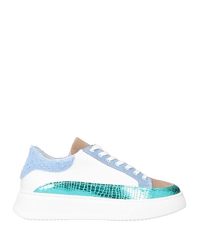 GENEVE Sneakers Grey Leather, Textile fibers