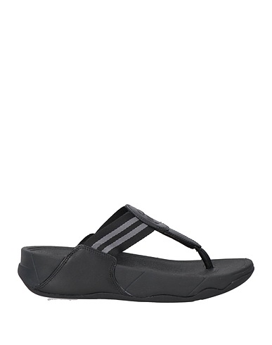FITFLOP Flip flops Black Leather, Textile fibres