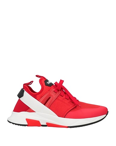 TOM FORD Sneakers Red Leather, Textile fibres
