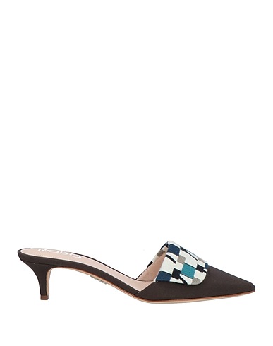 RODO Mules and clogs Dark brown Textile fibres