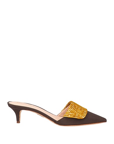 RODO Mules and clogs Dark brown Textile fibres