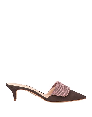 RODO Mules and clogs Dark brown Textile fibers
