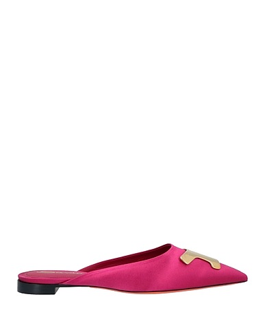 SANTONI Mules and clogs Magenta Textile fibres