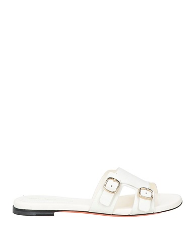 SANTONI Sandals White Leather